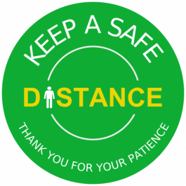 Green Safe Distance Floor Sign | Social Distancing Sign Templates
