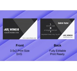 Air Wings Flight Instructor Business Card