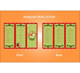 Restaurant Menu Tri-Fold Design Template - S18