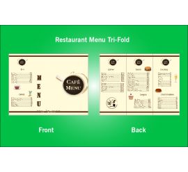 Restaurant Cafe Menu Tri-Fold Design Template- S19
