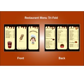 Restaurant Choco Bakery Menu Tri-Fold Design Template - S20