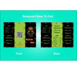 Restaurant Mexican Menu Tri-Fold Design Template - S21