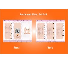 Restaurant Menu Tri-Fold Design Template- S22