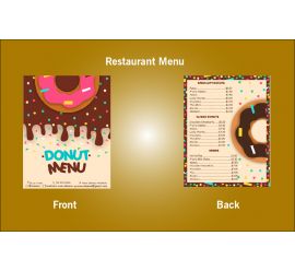 Restaurant Donut Menu Design Template - V28