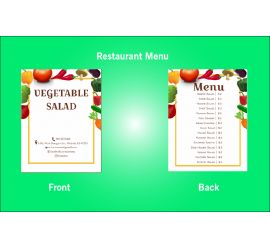 Restaurant Vegetable Salad Menu Design Template - V31