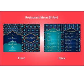 Restaurant Bi-Fold Food Menu Design Template - V33