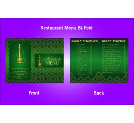 Restaurant Hookah Bi-Fold Menu Design Template - V35