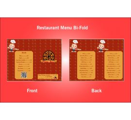 Restaurant Pizza Menu Bi-Fold Design Template - S8
