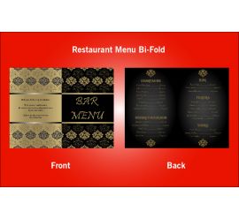 Restaurant Bar Bi-Fold Menu Design Template - V34