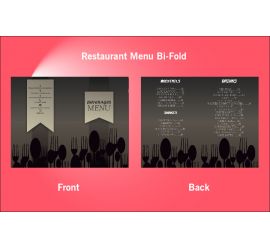 Restaurant Beverages Bi-Fold Menu Design Template- V38
