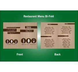 Restaurant Thai Bi-Fold Menu Design Template- V40