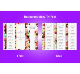 Restaurant Delicious Dessert Tri-Fold Menu Graphics Template - V46