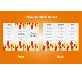 Restaurant Chinese Tri-Fold Menu Design Template- V47