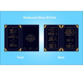 Restaurant Royal Menu Bi-Fold Design Template- S1