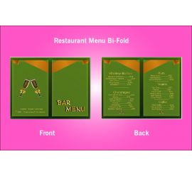 Restaurant Bar Menu Bi-Fold Design Template - S5