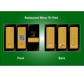 Restaurant Tri-Fold Menu-Design Template - S50