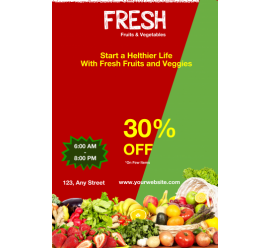 Fresh Fruit & Vegetable Poster - 26 (24x36)
