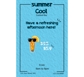 Summer Cool Cocktail Bar Poster - 28 (24x36)