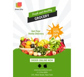 Fresh & Healthy Grocery Poster -37 (18x24) 