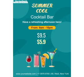 Summer Cocktail Bar Poter - 50 (18x24)