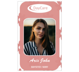 Babysitter I'd Card     