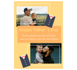Our Family You Are The World Happy Father's Day  Photo Collage (5x7)  