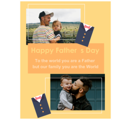 Our Family You Are The World Happy Father's Day  Photo Collage (8.5x11)  