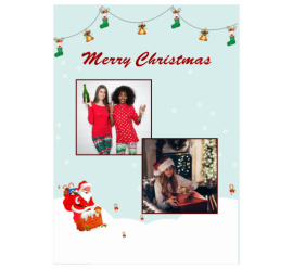 Santa Merry Christmas Photo Collage (5x7) 