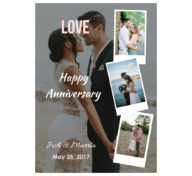 Happy Anniversary  Love 3 Photo Collage (5x7)  