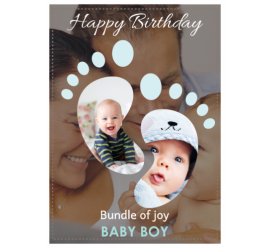 Happy Birthday Baby Boy Photo Collage (5x7)