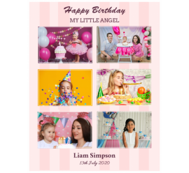 Happy Birthday My Little Angle Photo Collage (8.5x11) 