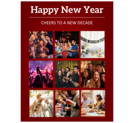 Happy New Year Cheers To A  New Decade Photo Collage (8.5x11)