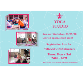 Yoga Studio Summer Workshop Banner