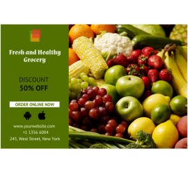 Fresh And Healthy Grocery Banner