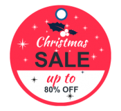 Red Xmas Sale Tag 