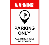 Parking Only Sign 