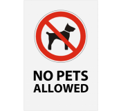 No Pets Allowed Sign 