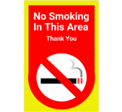 No Smoking Zone Sign 