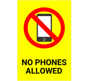 No Phone Allowed Sign 