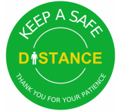 Green Safe Distance Floor Sign