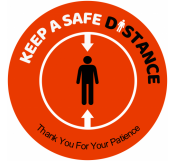 Orange Safe Distance Signage