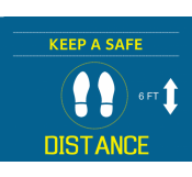 Safety Distance Floor Sign