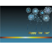 Fireworks Happy New Year Card 
