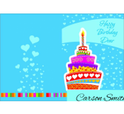 Blue Happy Birthday Card 