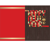 Wood Happy New Year Card 