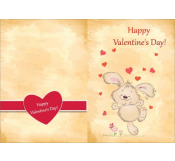 Cute Bunny Happy Valentine Card