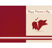 Red Bird Valentine Card Template 