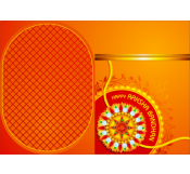 Orange Raksha Bandhan Card 